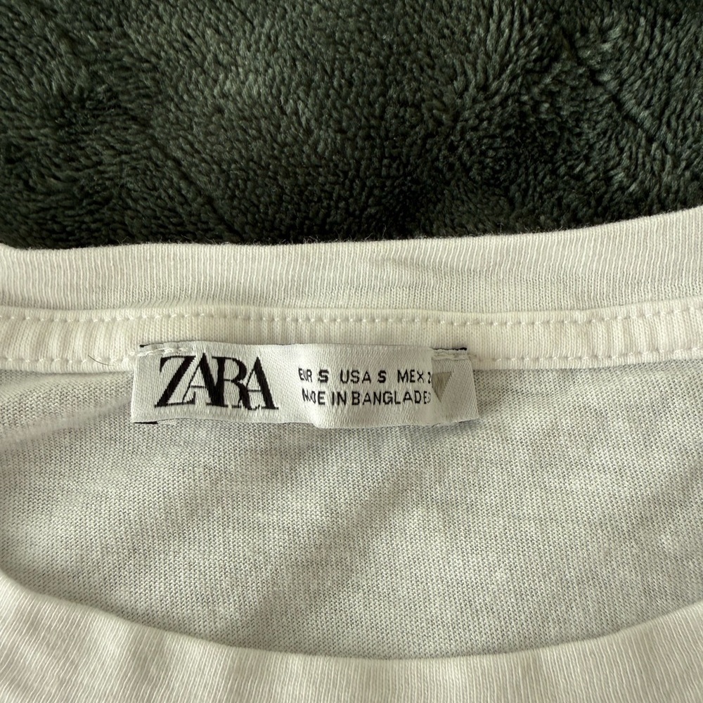 Zara Women’s White Ruffle Crop Top Size S - Picture 3 of 4